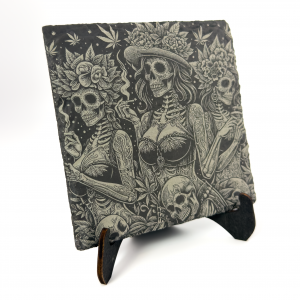 Schieferuntersetzer „Smoking Sisters“