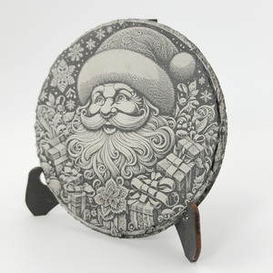 Schiefer Untersetzer „Santa Claus mit Geschenken“