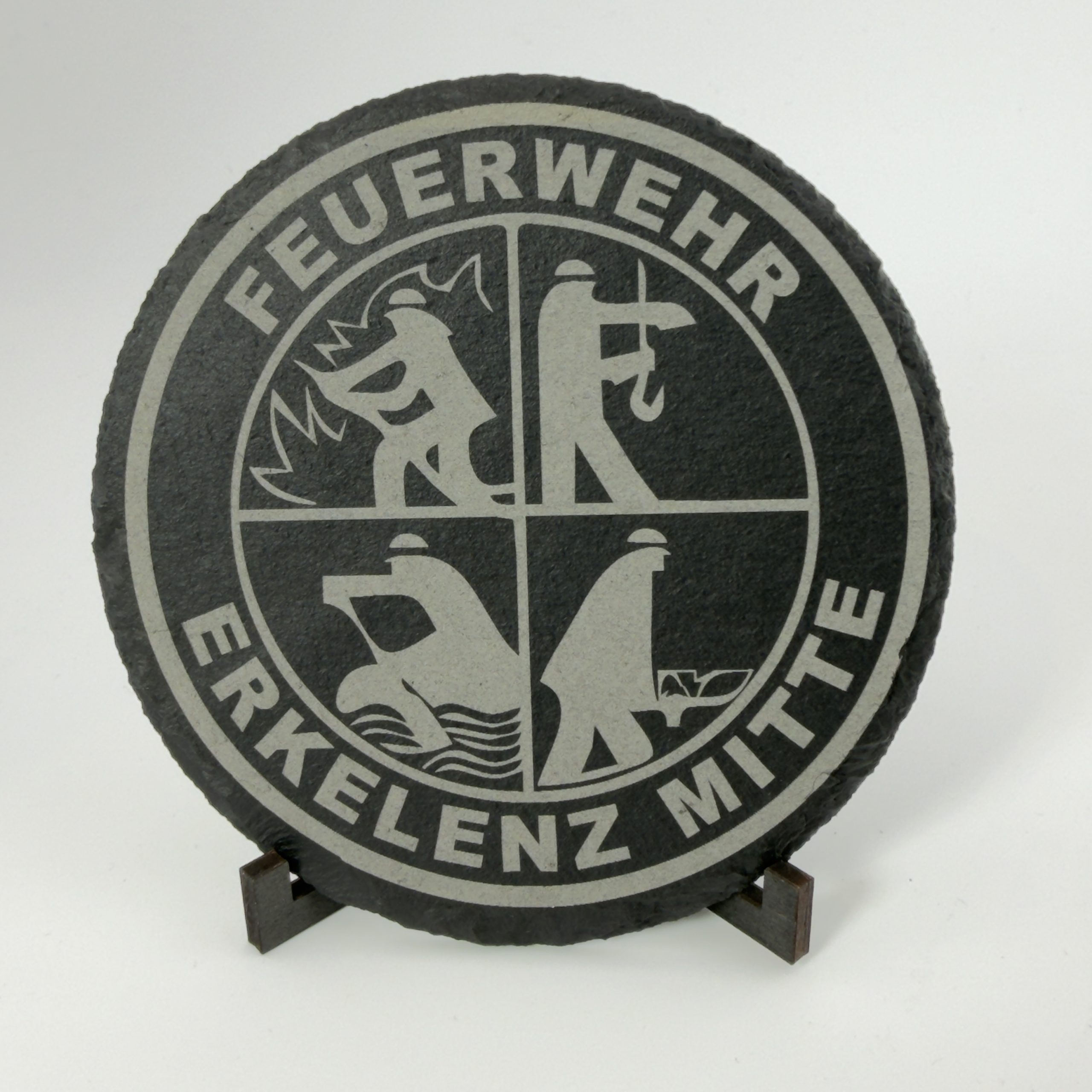 Schieferuntersetzer Feuerwehr mit Wunschort – Personalisiert – Geschenk für Feuerwehrmann – Bild 5