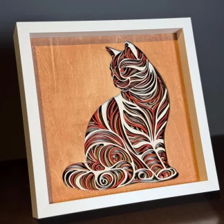 Katzen Wandbild 3D – Multilayer Laser Cut Holzbild – Bild 3