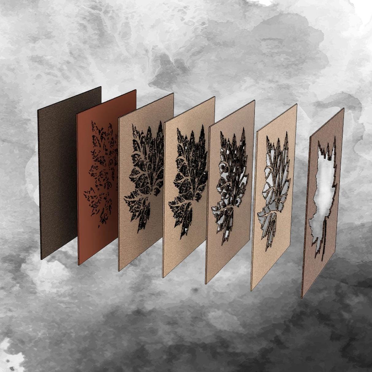 Handgefertigtes, lasergeschnittenes Blattkunstwerk – elegantes botanisches Design – Bild 5