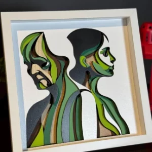 The Old & Young – Multilayer Laser Cut Holzbild