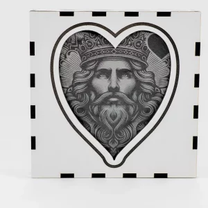 Poker-Untersetzer-Set mit Herz-Motiv – 3 gravierte Schieferuntersetzer inkl. Holzbox. Edles Geschenk für Pokerfreunde & Spielkartenfans.