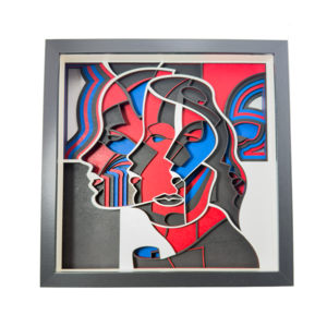 Multilayer Cut Design „Gesicht“ – Kunstwerk aus 9 Ebenen