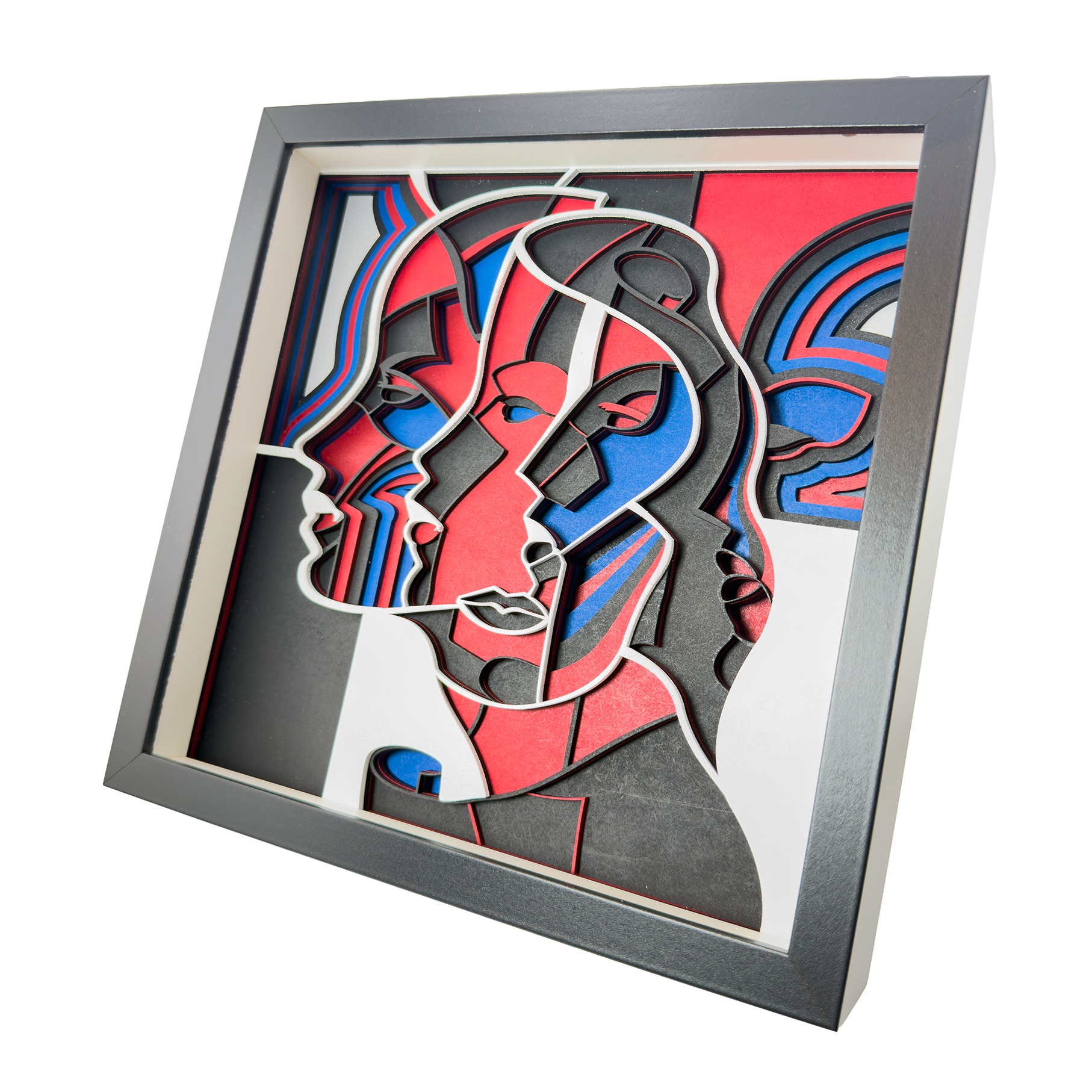 Multilayer Cut Design „Gesicht“ – Kunstwerk aus 9 Ebenen – Bild 2