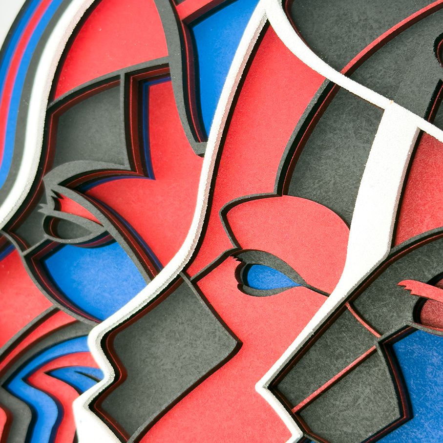 Multilayer Cut Design „Gesicht“ – Kunstwerk aus 9 Ebenen – Bild 5