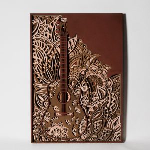 🎸 3D Wandbild Gitarre – Filigrane Multilayer Holzkunst (8 Schichten)