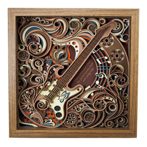 🎸 3D Wandbild Gitarre – Verspielte Multilayer Holzkunst (7 Schichten)
