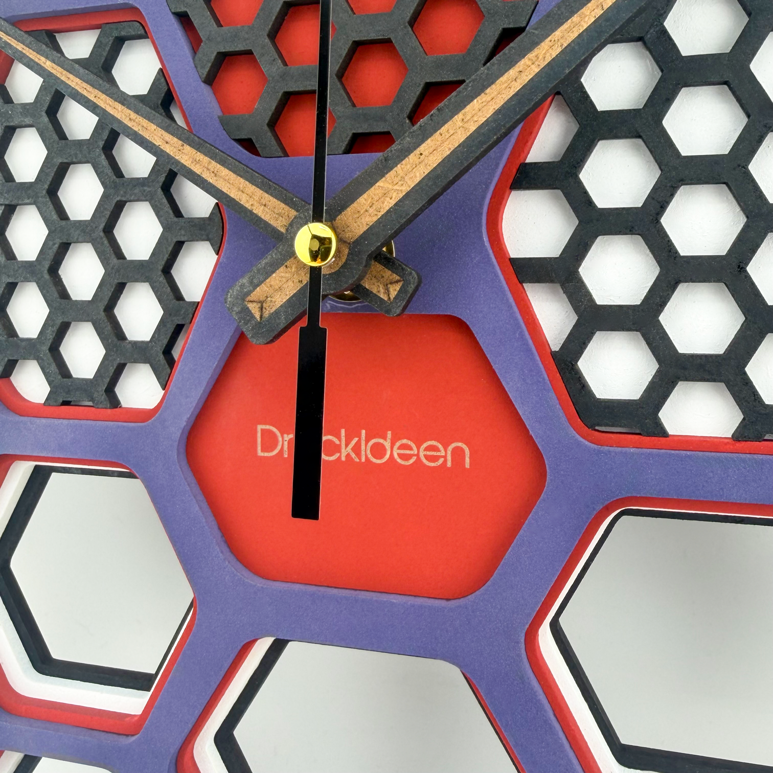 🕒 Moderne Wanduhr im geometrischen Design – 4-lagig & lasergeschnitten – Bild 2